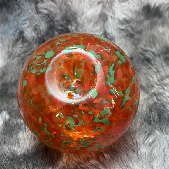 Handblown Orange Glass Pumpkin with Green Stem - Home Art - Picture 16 of 16